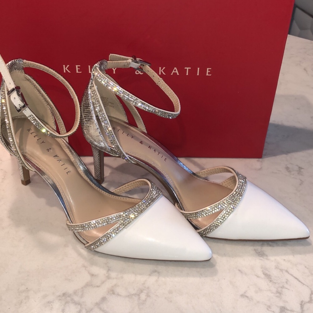 Kelly & Katie ZADIE white/silver heels (wedding/bridal shoes) - Picture 3 of 5